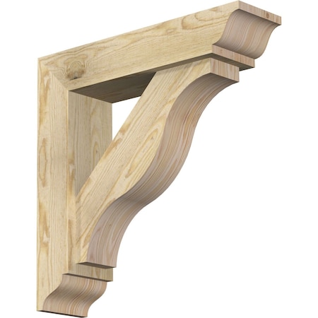 Funston Traditional Rough Sawn Bracket W/ Offset Brace, Douglas Fir, 6W X 24D X 24H